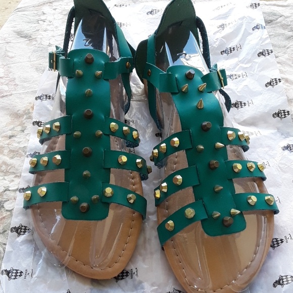 jacobies Shoes - Teal studs & spikes sandals jacobies Shoes - Teal studs & spikes sandals